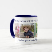 Poppy最高の Happy Father's Day 4 Photo Collage Blue マグカップ (正面左)
