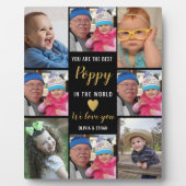 Poppy最高の In The World 8 Photo Collageブラック金ゴールド フォトプラーク (正面)