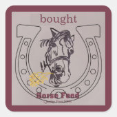 Poppy笑顔のステッ食べ物を与えクを追加する スクエアシール (正面)