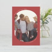 POPPY赤いおもしろいモダンファミリーDIYフォトクリスマス シーズンカード (スタンド正面)