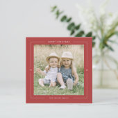 POPPY赤い写真メリーユニークスモダン・クリスマス シーズンカード (スタンド正面)