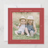 POPPY赤い写真メリーユニークスモダン・クリスマス シーズンカード (正面)