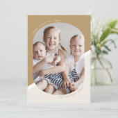 POPPY金ゴールドユニーククリスマス家族クリスマスフォト シーズンカード (スタンド正面)