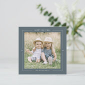 POPPY青の写真メリーユニークスモダン・クリスマス シーズンカード (スタンド正面)