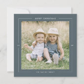 POPPY青の写真メリーユニークスモダン・クリスマス シーズンカード (正面)