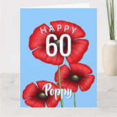Poppy 60カスタムマイルストーン誕生日カード カード (正面)