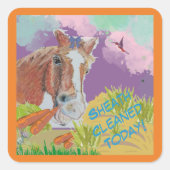 Poppy Artおもしろい色のシースクリーン スクエアシール (正面)