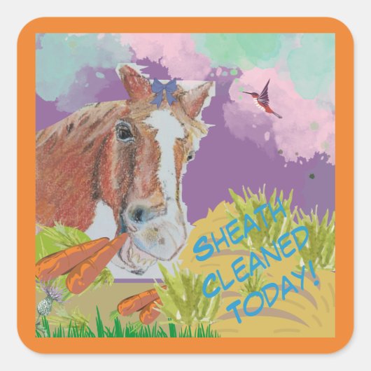 Poppy Artおもしろい色のシースクリーン スクエアシール (正面)