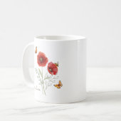 Poppy Birth Month Flower コーヒーマグカップ (正面左)