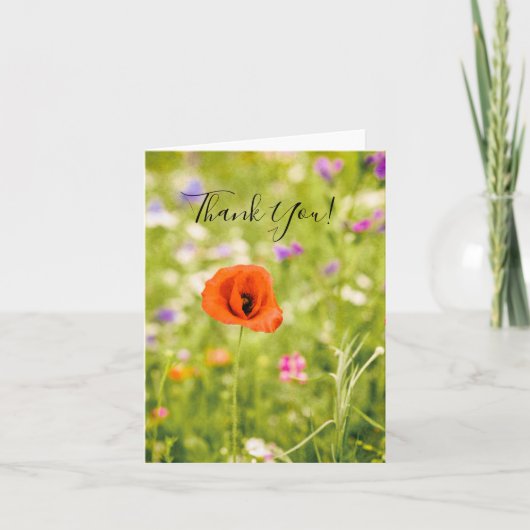 Poppy Blank Inside サンキューカード (正面)