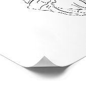 Poppy Botanical Line Art ポスター (角)