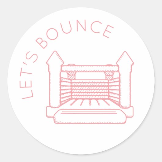 Poppy Bounce House "Let's Bounce"ステッカー ラウンドシール (正面)