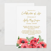 Poppy Celebration of Life Funeral 招待状 (正面/裏面)