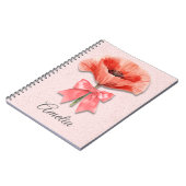 Poppy Coquette Notebook | Pink Floral Journal ノートブック (左側)