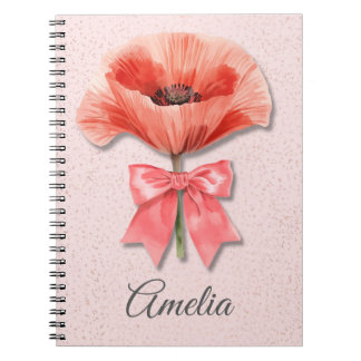 Poppy Coquette Notebook | Pink Floral Journal ノートブック