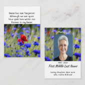 Poppy Cornflower Meadow  Memorial Pocket Keepsake 名刺 (正面/裏面)