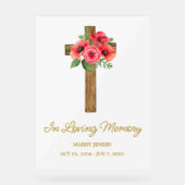Poppy cross Memorial Funeral アクリルサイン (正面)