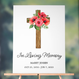 Poppy cross Memorial Funeral アクリルサイン