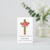 Poppy Cross Memorial Funeral Prayer Card 名刺 (スタンド正面)