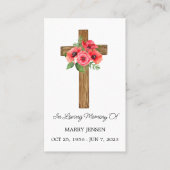 Poppy Cross Memorial Funeral Prayer Card 名刺 (正面)