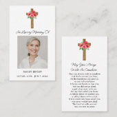 Poppy Cross Memorial Photo Funeral Prayer Card 名刺 (正面/裏面)