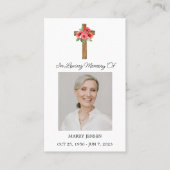 Poppy Cross Memorial Photo Funeral Prayer Card 名刺 (正面)
