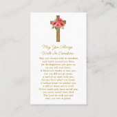 Poppy Cross Memorial Photo Funeral Prayer Card 名刺 (裏面)