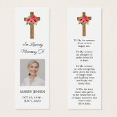 Poppy Cross Photo Funeral Bookmark (正面&裏面)