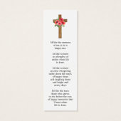 Poppy Cross Photo Funeral Bookmark (裏面)