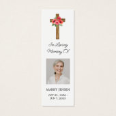 Poppy Cross Photo Funeral Bookmark (正面)