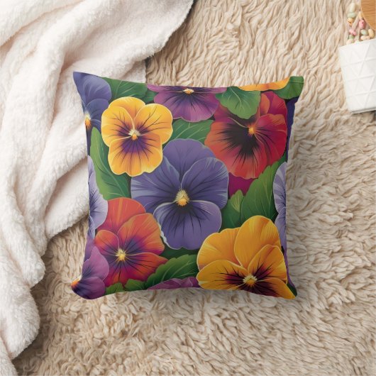 Poppy design throw cushion クッション (ブランケット)