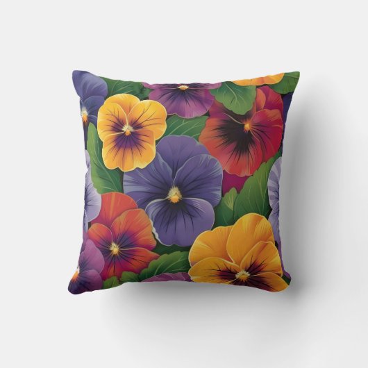 Poppy design throw cushion クッション (裏面)