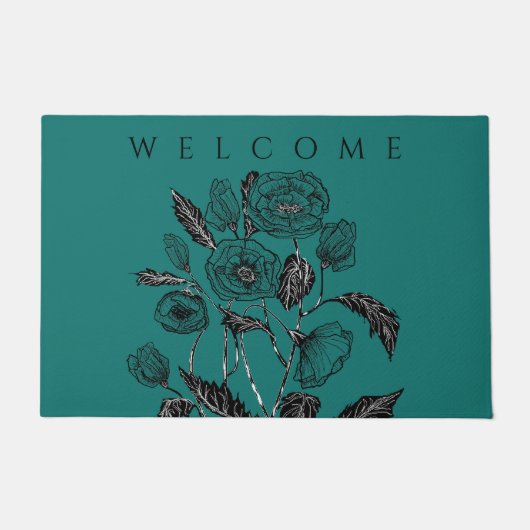 Poppy Doormat – ようこそ – あなたの色 ドアマット (正面)