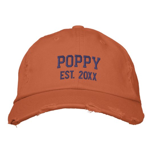 Poppy Estの確立パーソナライズされた 刺繍入りキャップ (正面)