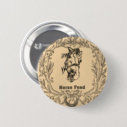 POPPY FEED BAG HORSE Button 缶バッジ (正面&裏面)