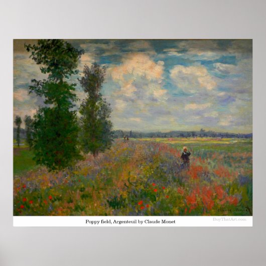 Poppy field, Argenteuil by Claude Monet ポスター (正面)