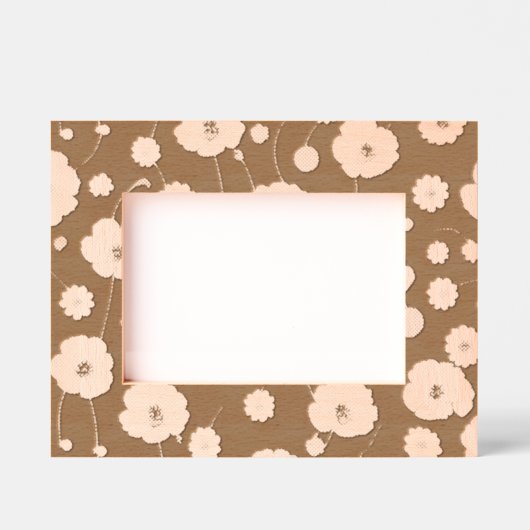 Poppy Field Etched Wooden Picture Frame レーザー彫刻フレーム (正面)