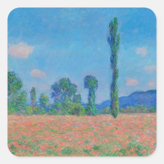 Poppy Field, Giverny (1891)クロード・モネ素晴らしート スクエアシール (正面)