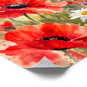 Poppy Field - Watercolour Poppy ポスター (角)