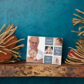 Poppy First Father's Day 4 Photo Collage Gray フォトプラーク (側面)