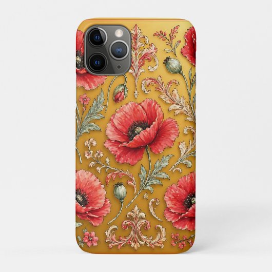 Poppy fleur golden design Case-Mate iPhoneケース (裏)