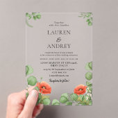Poppy Floral Acrylic Wedding Invitation アクリル招待状 (インサイチュ (ポータブル))
