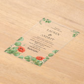 Poppy Floral Acrylic Wedding Invitation アクリル招待状 (レイダウン)