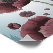 Poppy Flower Field Poster – Minimalist Flat Vector ポスター (角)