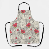Poppy Flower Garden Pattern エプロン (正面)