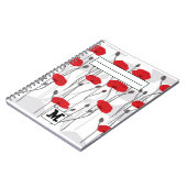 Poppy flower gift botanical pretty monogram ノートブック (左側)