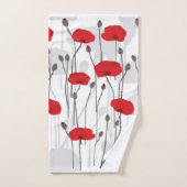 Poppy flower gift botanical pretty monogram バスタオルセット (ハンドタオル)