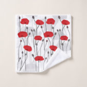 Poppy flower gift botanical pretty monogram バスタオルセット (ウォッシュタオル)