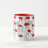 Poppy flower gift botanical pretty monogram マグカップ (中央)