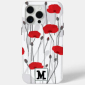 Poppy flower gift botanical pretty monogram Case-Mate iPhoneケース (裏面)